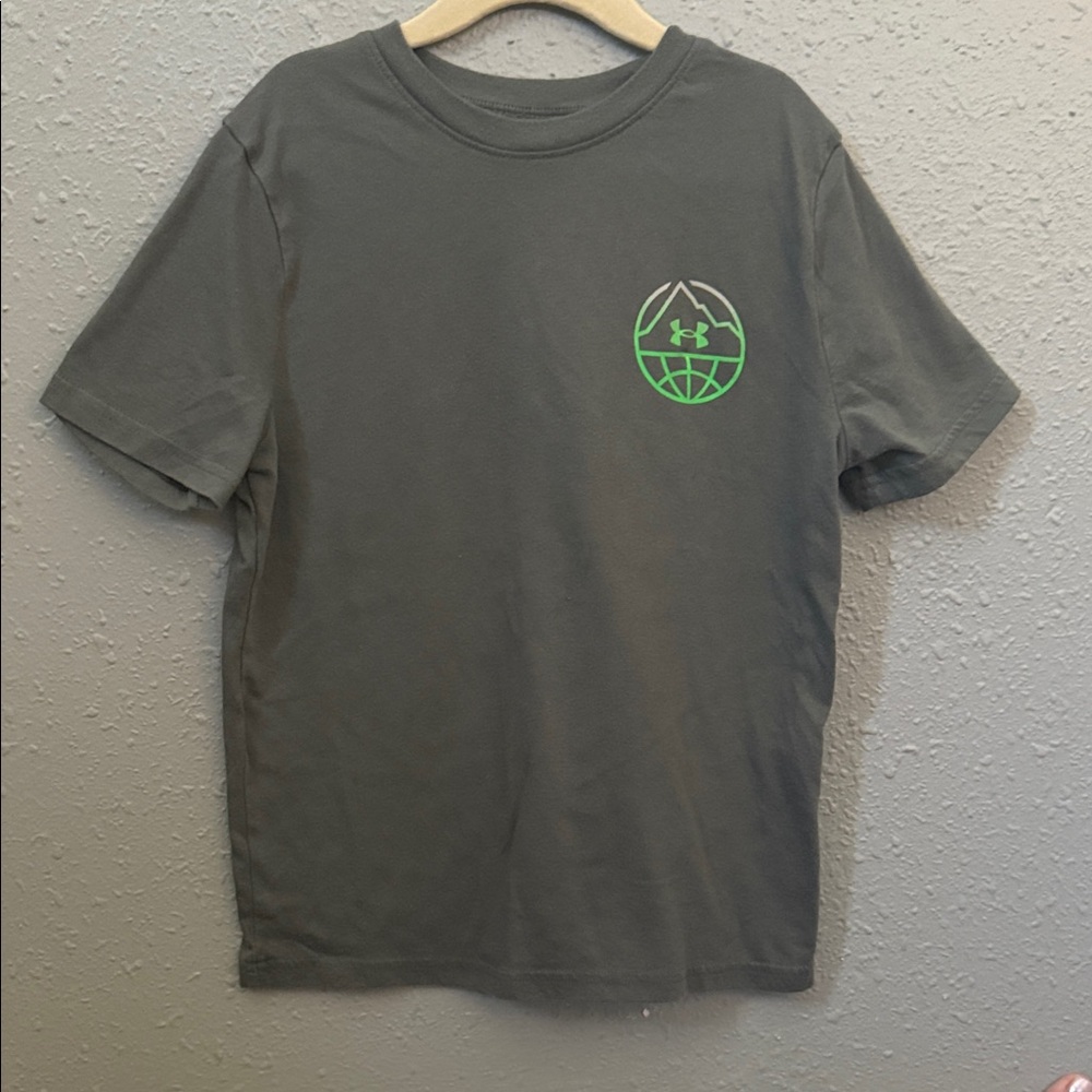 Under Armour Charcoal Tee with Neon Green Emblem